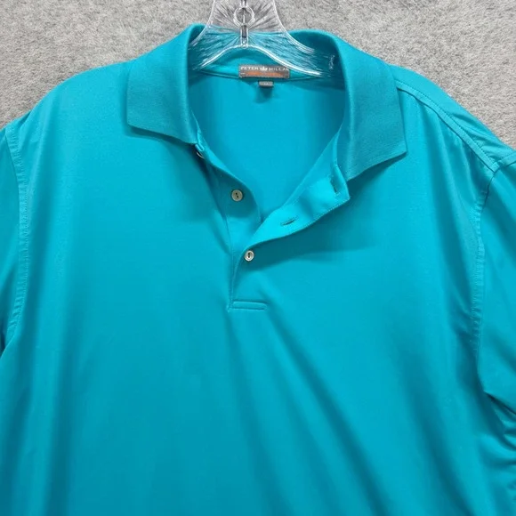 Peter Millar Summer Comfort Polo Mens Medium Teal Golf Shirt Performance Active - Picture 2 of 8